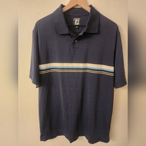FJ FootJoy Navy Golf Polo Shirt Mens XL